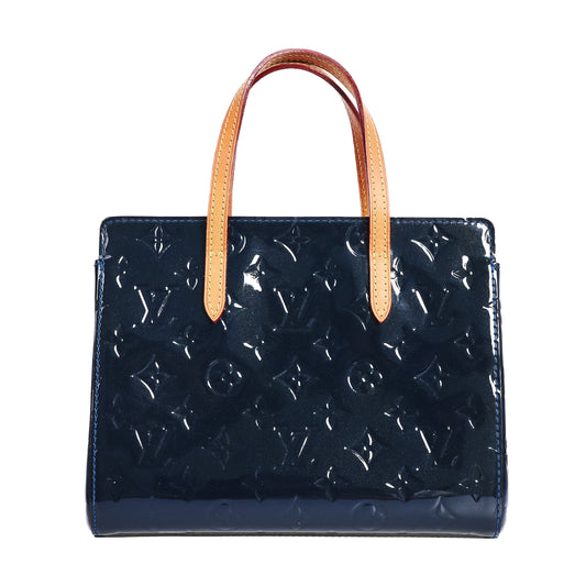 Pre-Owned Louis Vuitton Monogram Vernis Blue Patent Calfskin Tote Bag 93946404