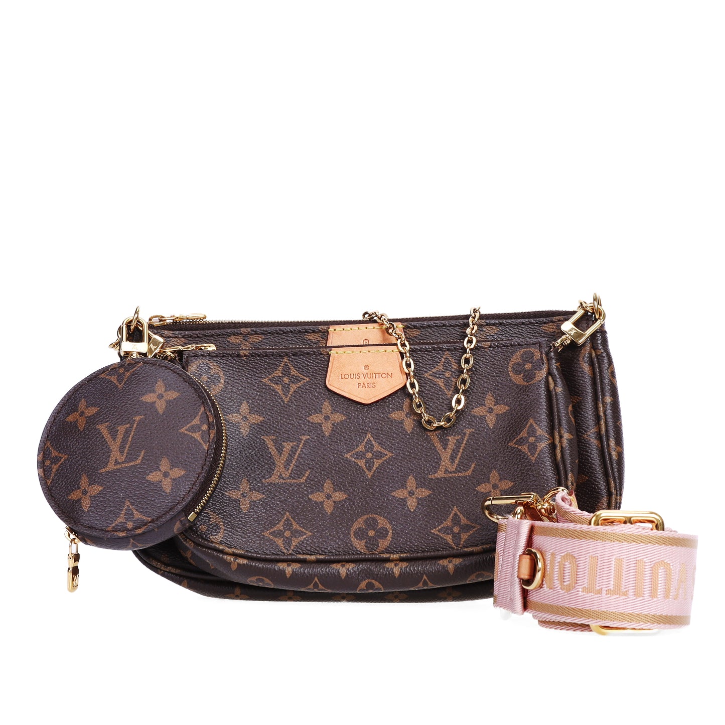 Pre-Owned Louis Vuitton Multi Pochette Accessoires Brown Coated Canvas Shoulder Bag 94399459