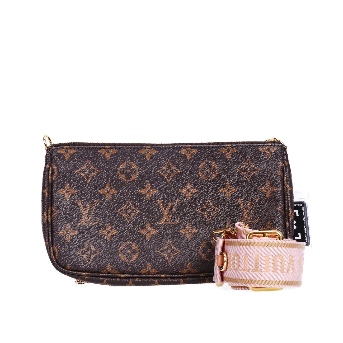 Pre-Owned Louis Vuitton Multi Pochette Accessoires Brown Coated Canvas Shoulder Bag 94399459