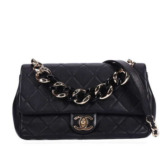 Pre-Owned Chanel Classic Flap Large Size Black Lambskin Shoulder Bag 94566994
