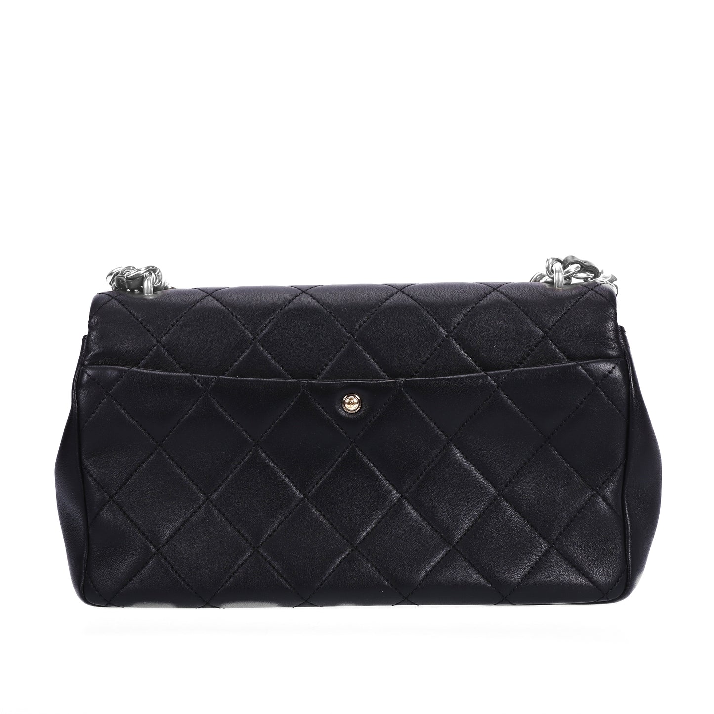 Pre-Owned Chanel Classic Flap Large Size Black Lambskin Shoulder Bag 94566994