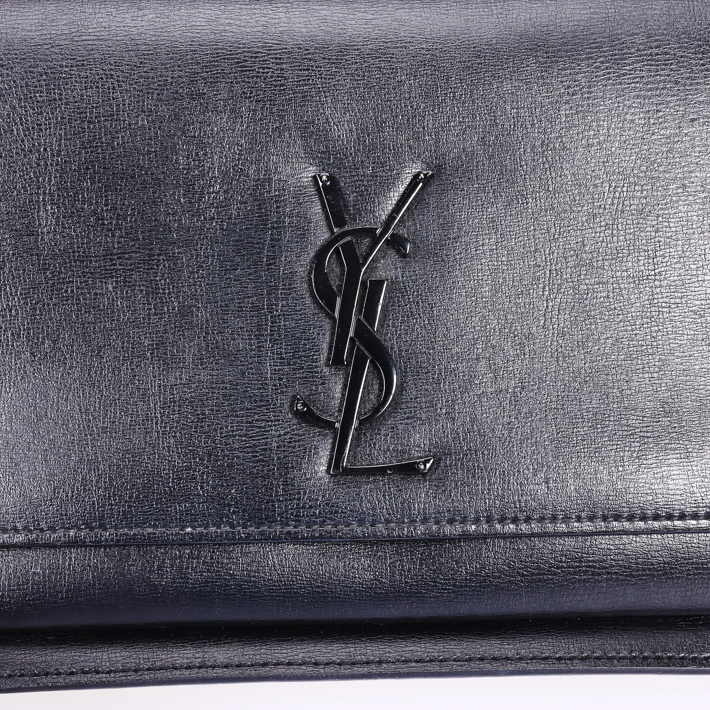 Pre-Owned Saint Laurent Sunset  Black Calfskin Leather Crossbody Bag 95460981