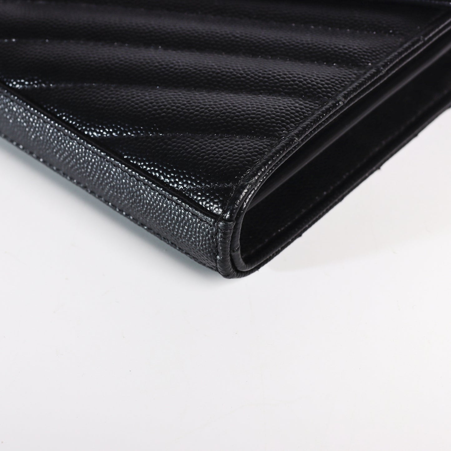 Pre-Owned Saint Laurent YSL Monogram Black Calfskin Wallet on Chain 95895888