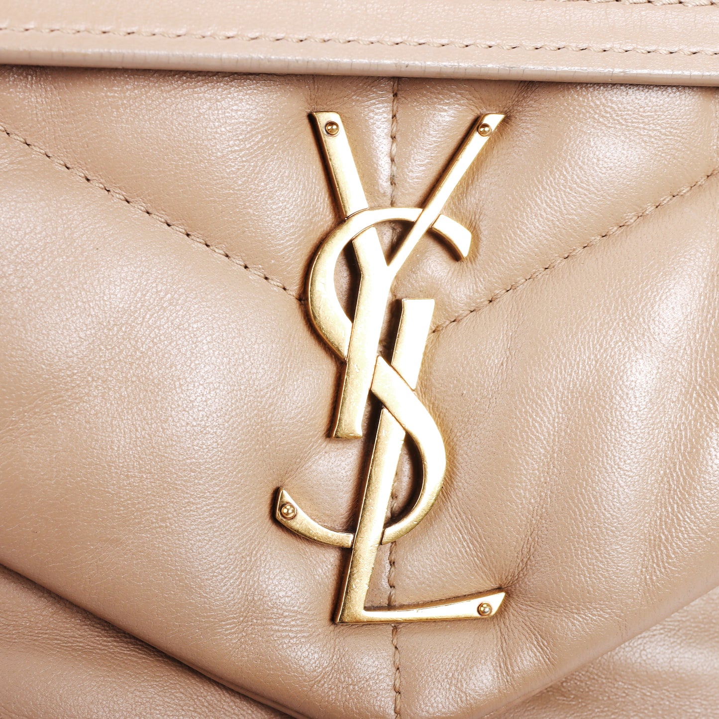 Pre-Owned Saint Laurent Puffer Beige Lambskin Quilted Shoulder Bag 95991625