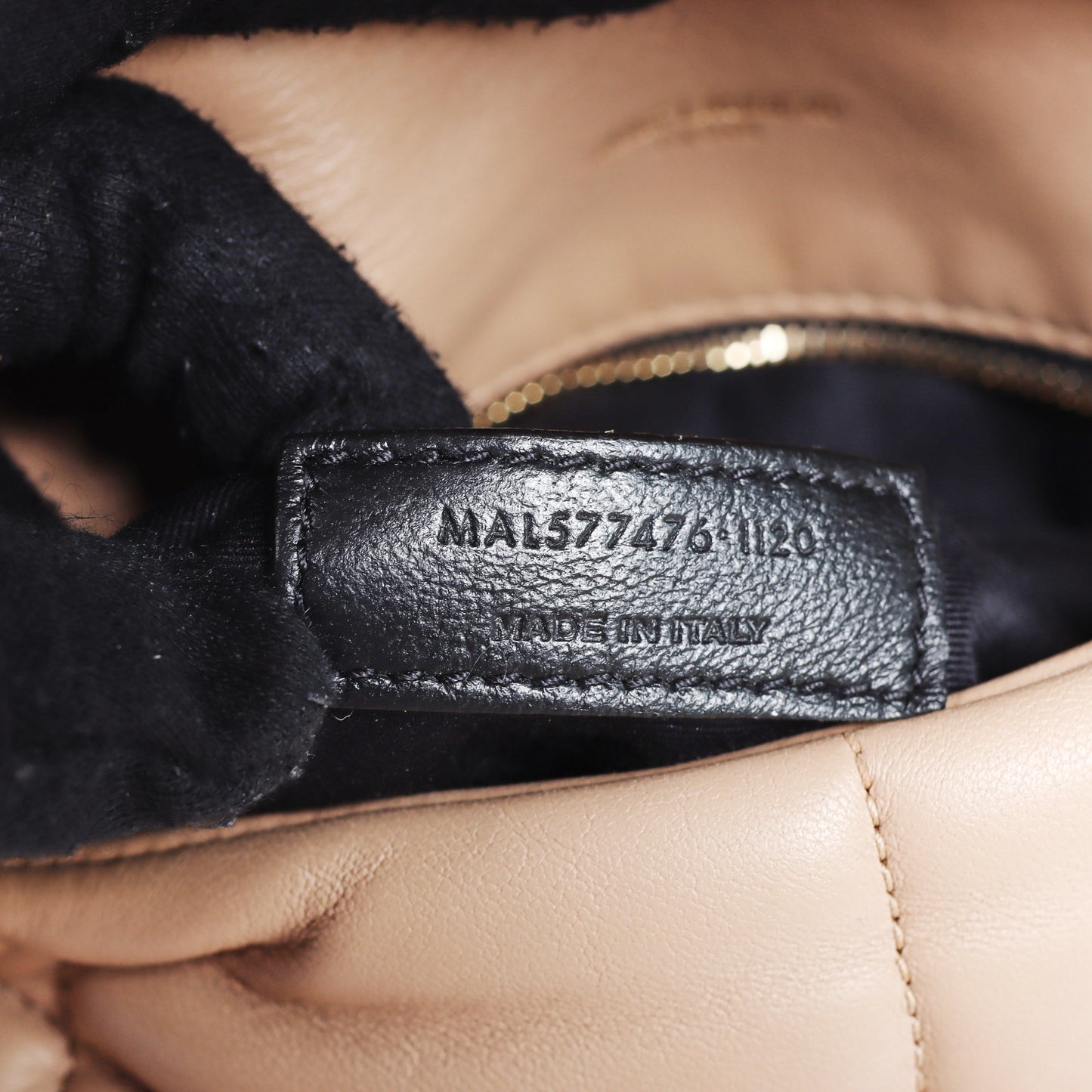 Pre-Owned Saint Laurent Puffer Beige Lambskin Quilted Shoulder Bag 95991625