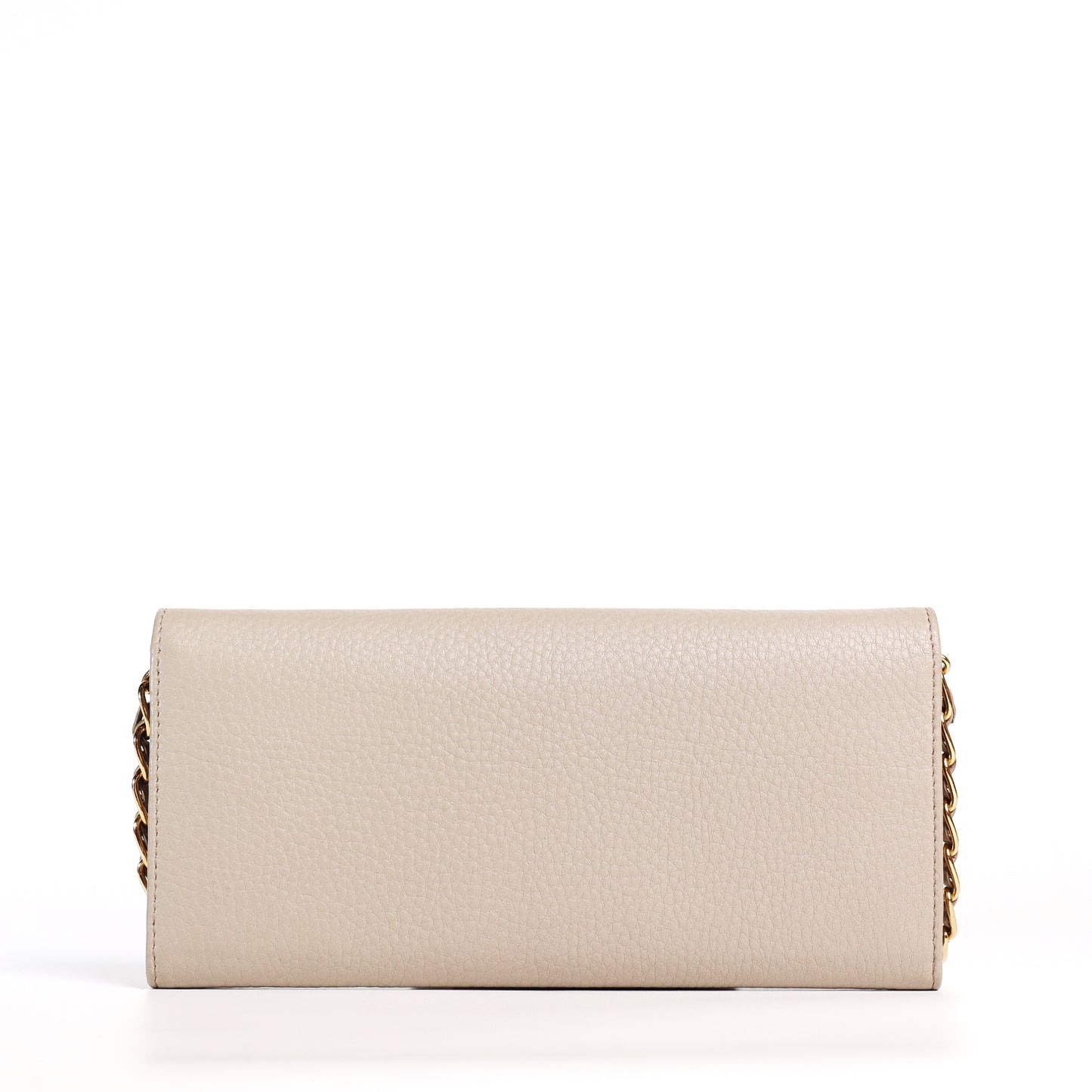 Pre-Owned Prada  Vitello Move Gray Calfskin Leather Wallet On Chain 96174232 L