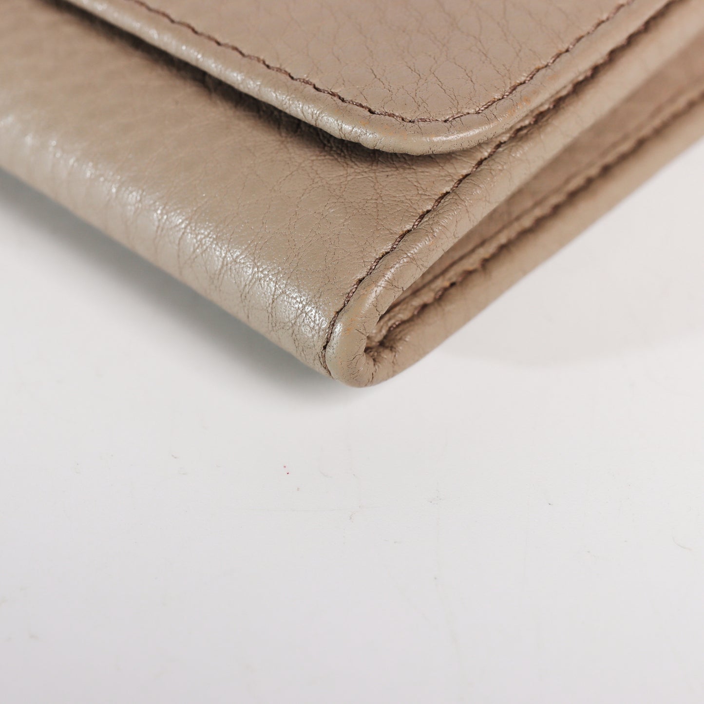 Pre-Owned Prada  Vitello Move Gray Calfskin Leather Wallet On Chain 96174232 L