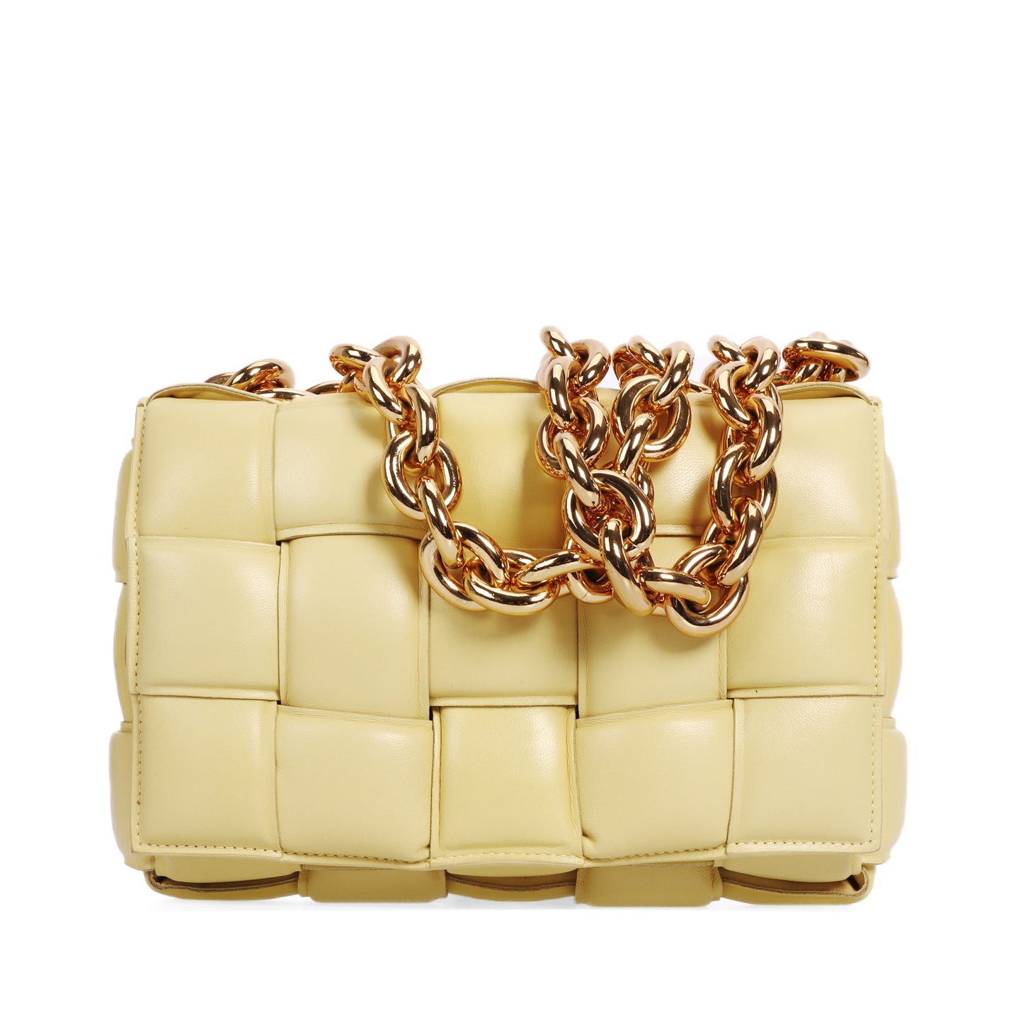 Pre-Owned Bottega Veneta Padded Cassette Yellow  97348888 c