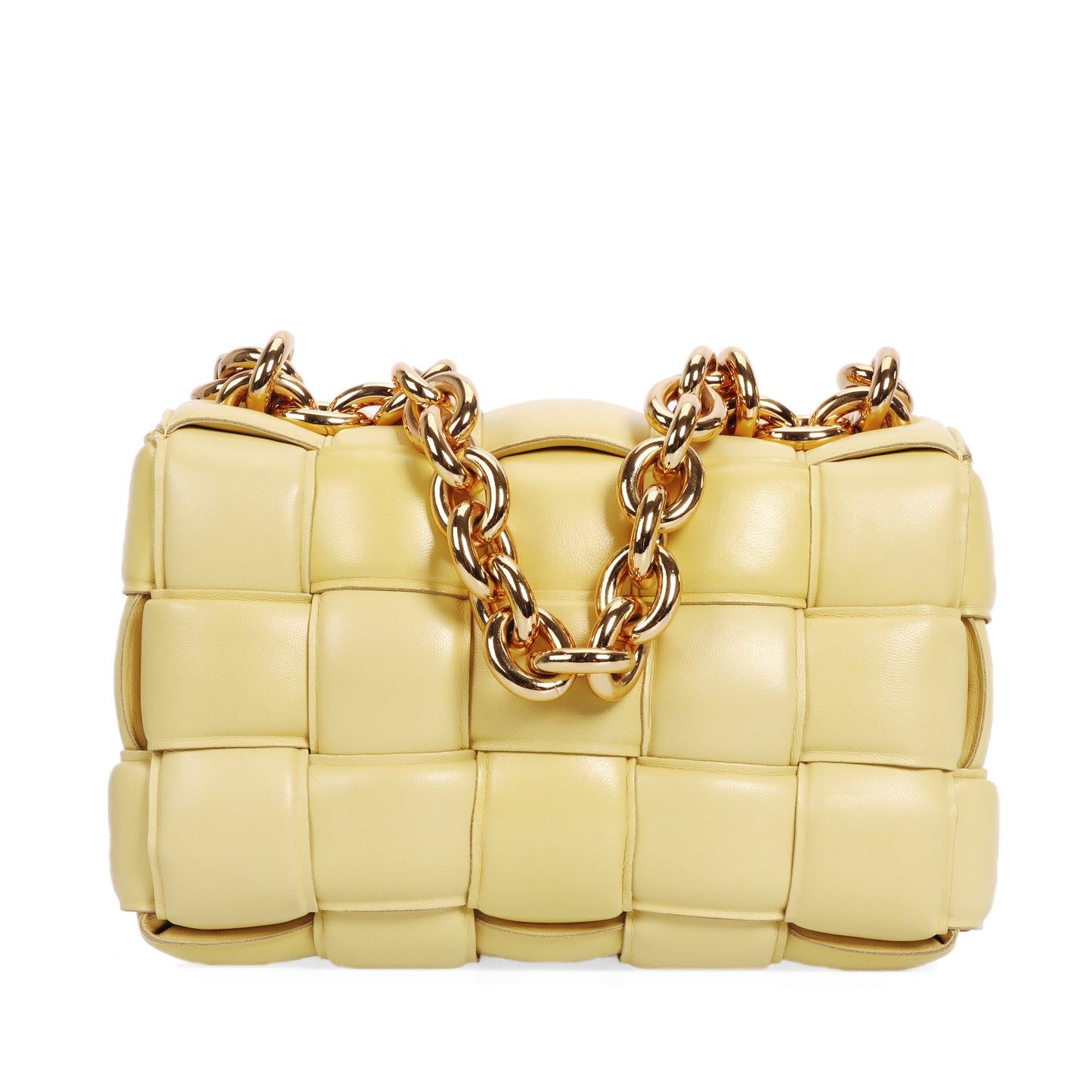 Pre-Owned Bottega Veneta Padded Cassette Yellow  97348888 c