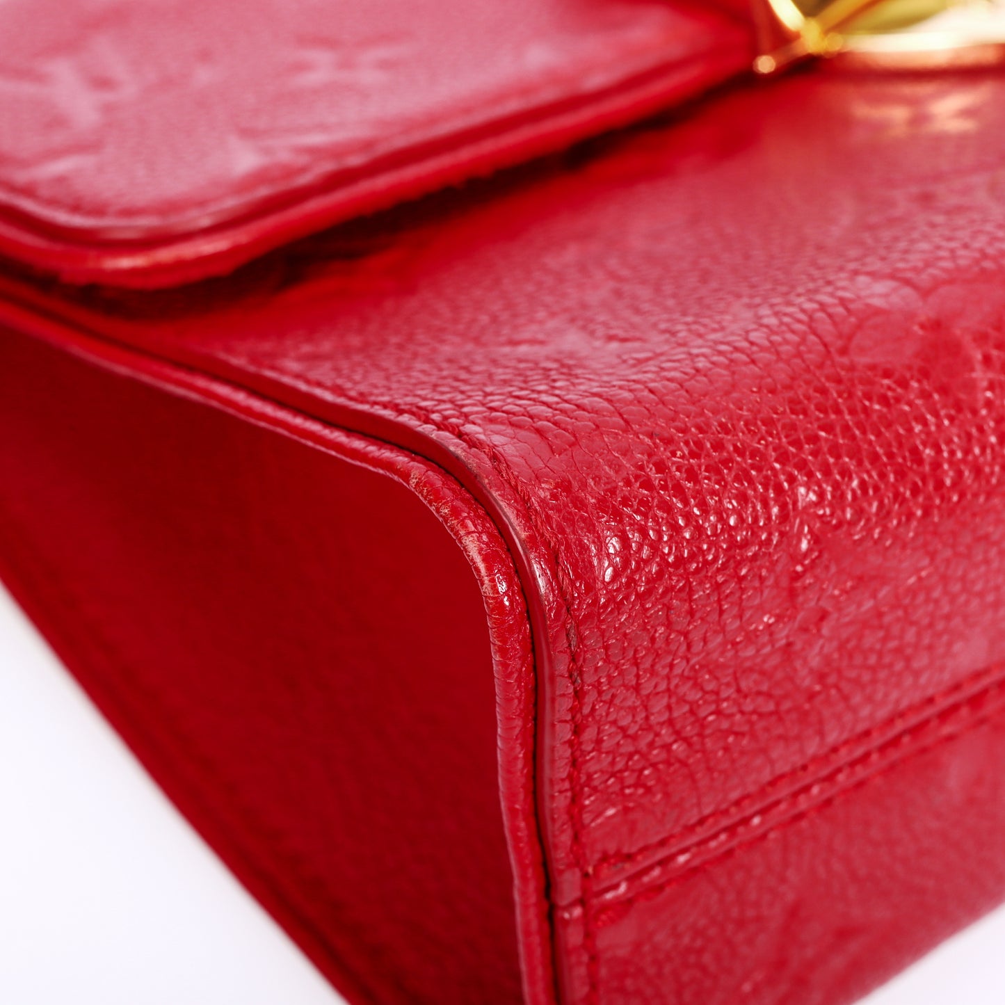 Pre-Owned Louis Vuitton Saint Sulpice Red Monogram Calfskin Leather Shoulder Bag 97733037