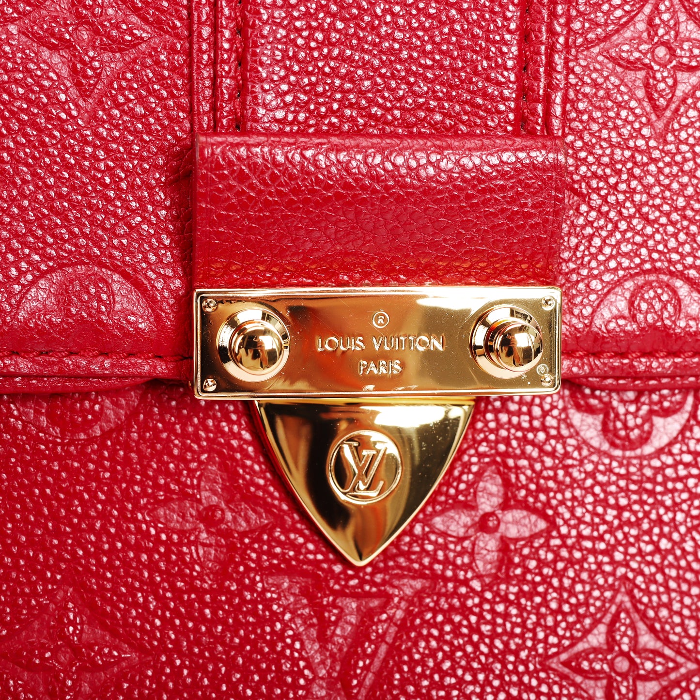 Pre-Owned Louis Vuitton Saint Sulpice Red Monogram Calfskin Leather Shoulder Bag 97733037