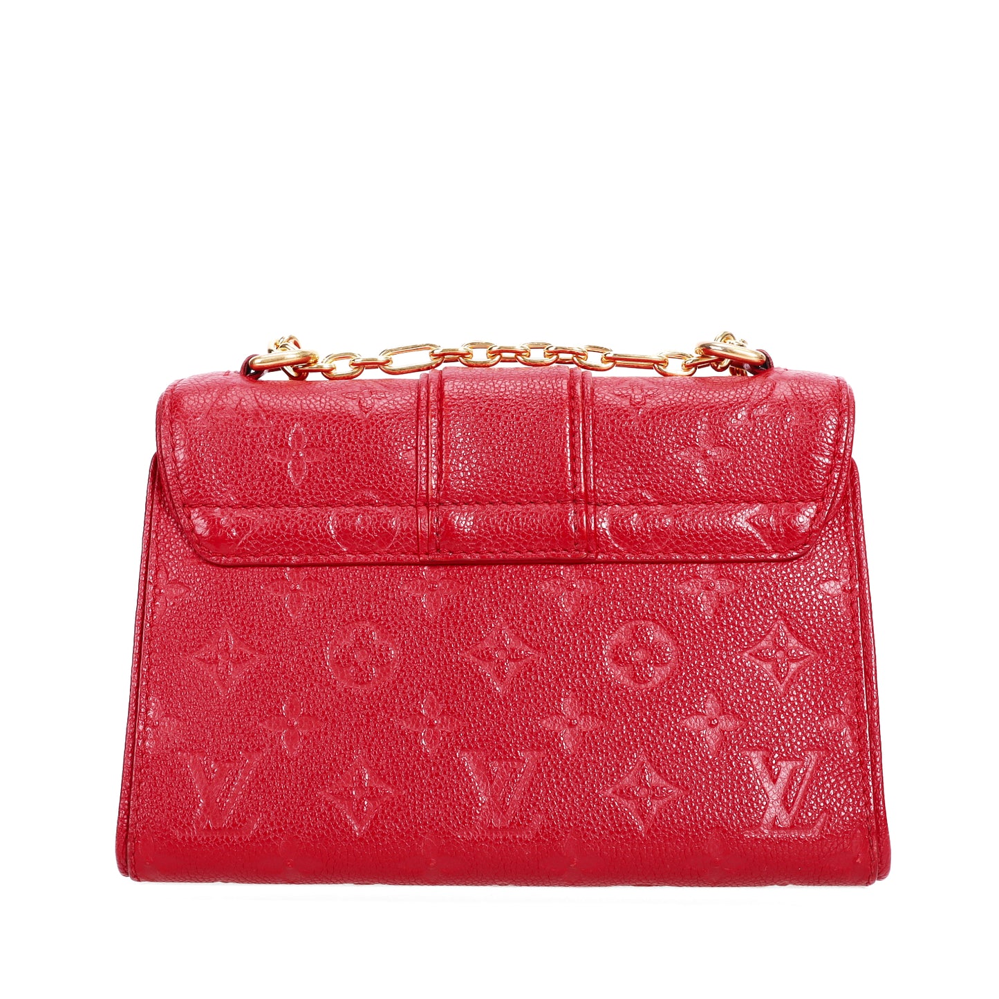 Pre-Owned Louis Vuitton Saint Sulpice Red Monogram Calfskin Leather Shoulder Bag 97733037