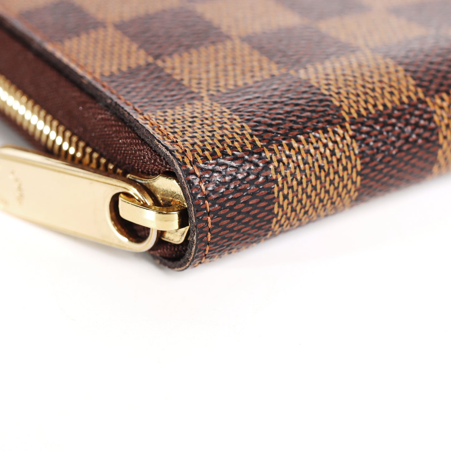 Pre-Owned Louis Vuitton Zippy Damier Ebene Brown Coated Canvas Long Wallet 98605884