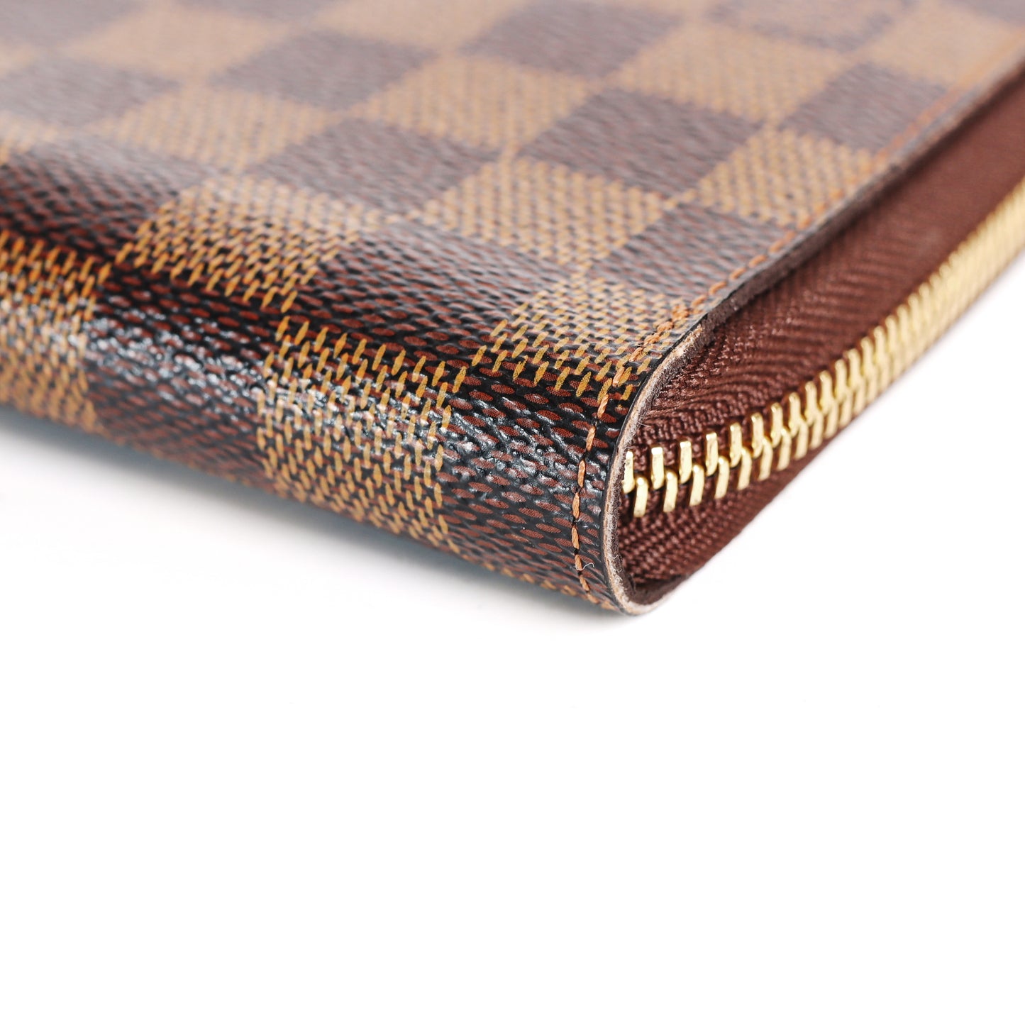 Pre-Owned Louis Vuitton Zippy Damier Ebene Brown Coated Canvas Long Wallet 98605884