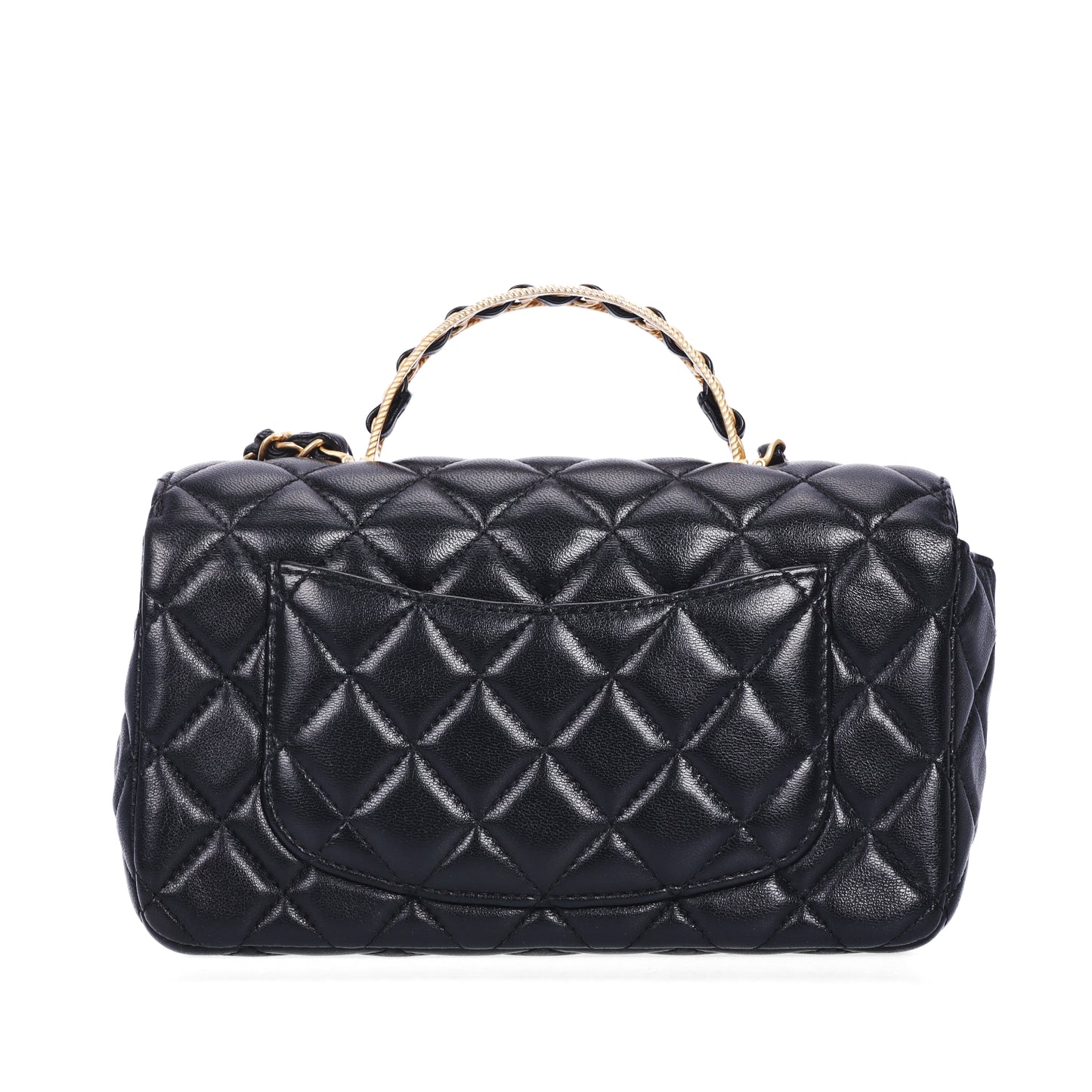 Pre-Owned Chanel Classic Flap 23K Black Lambskin  Crossbody Bag 99548439 L