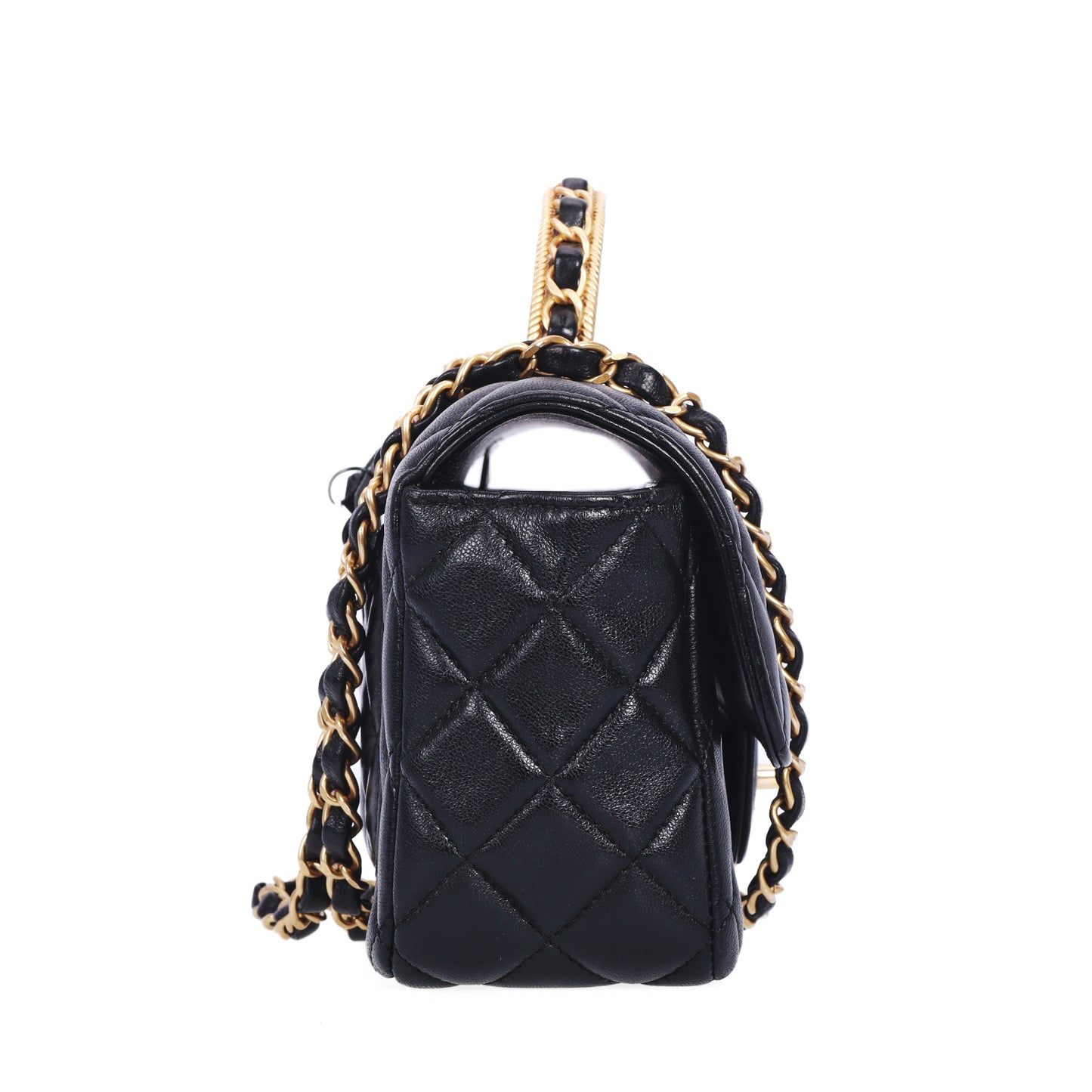 Pre-Owned Chanel Classic Flap 23K Black Lambskin  Crossbody Bag 99548439 L