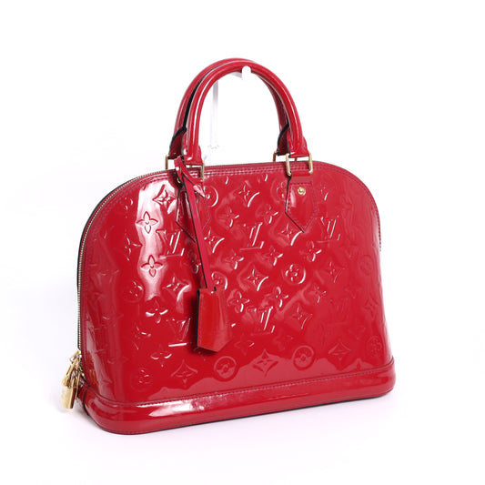 Pre-owned💞Red Louis Vuitton Patent Leather ALMA